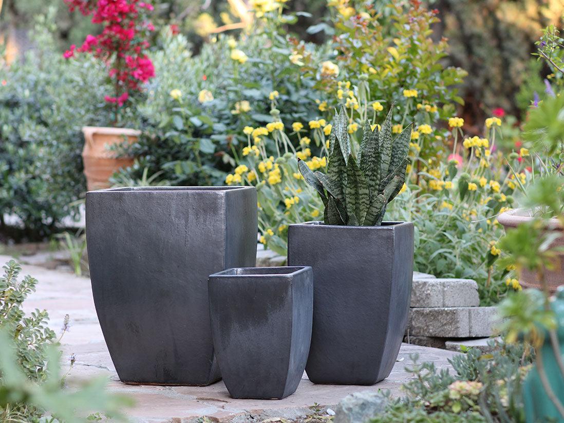 Tall Milano Square Planter By Plantatorem