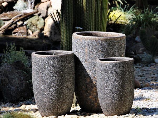 Mid Height Barrel Planter - (Silver Rock) By Plantatorem