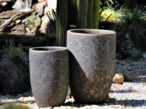 Mid Height Barrel Planter - (Silver Rock) By Plantatorem