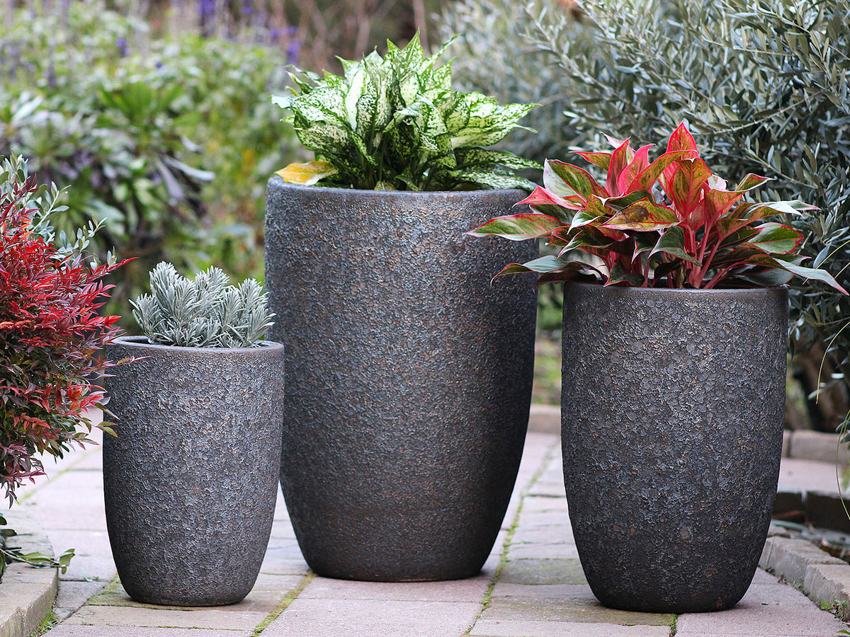 Mid Height Barrel Planter - (Silver Rock) By Plantatorem