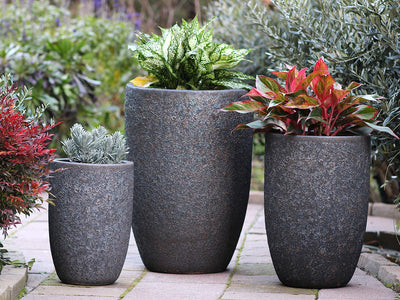 Mid Height Barrel Planter - (Silver Rock) By Plantatorem