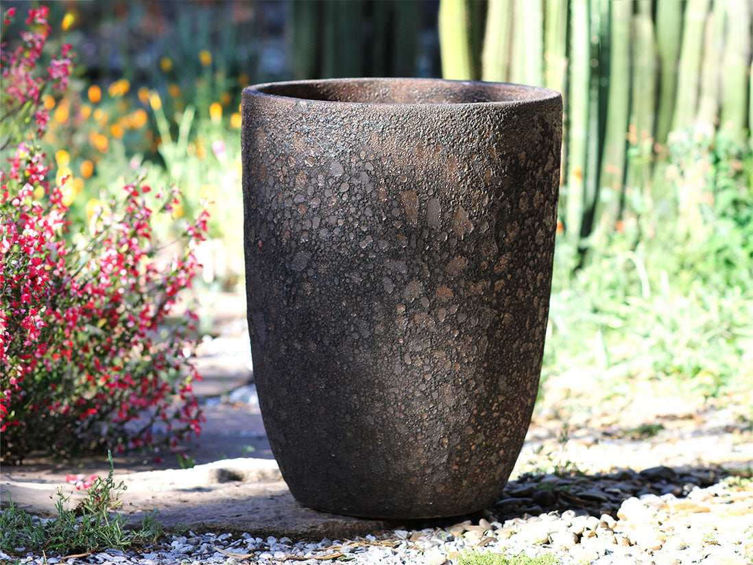 Mid Height Barrel Planter - (Silver Rock) By Plantatorem