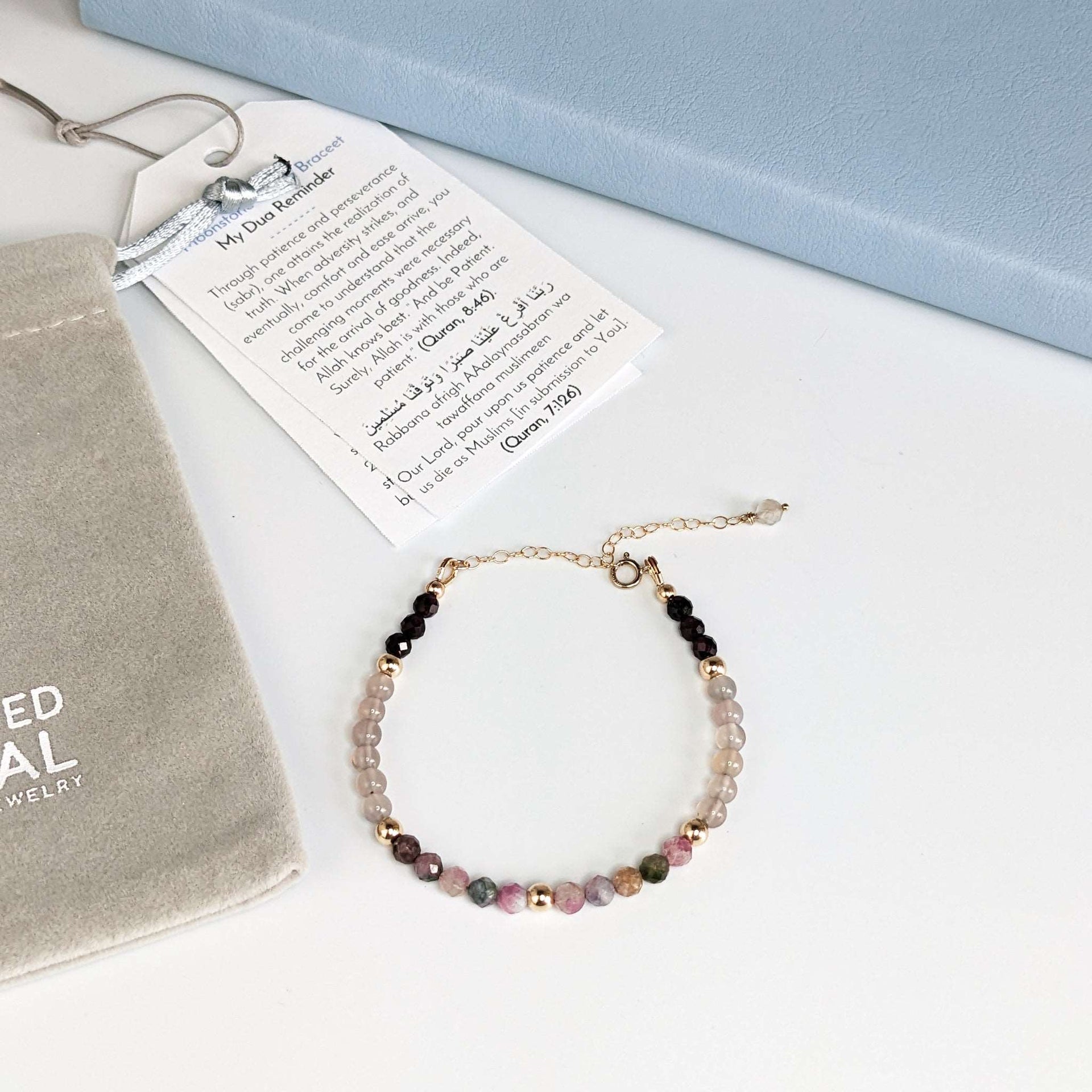 Tourmaline & Garnet Tasbih Bracelet | Women's Misbaha - 33 Beads, 4mm