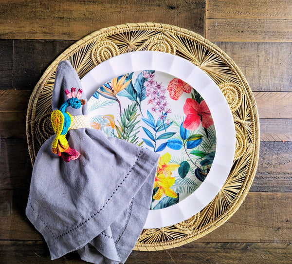 Peacock Handwoven Iraca Napkin Ring