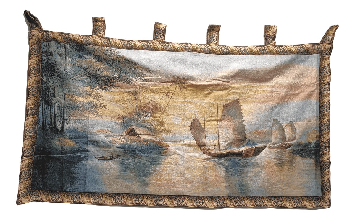 Tache 28 x 55 Exotic Ships on The Horizon Coastal Tapestry Wall Hanging (WH-DB15152)