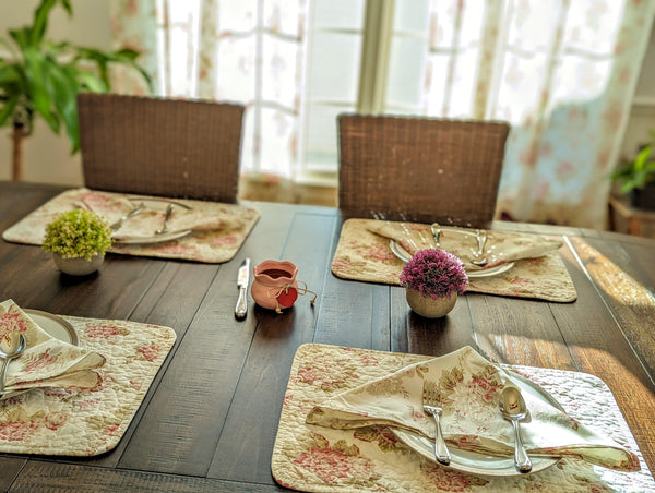 DaDa Bedding Set of 4-Pieces Hint of Mint Floral Cotton Dining Table Napkins 18
