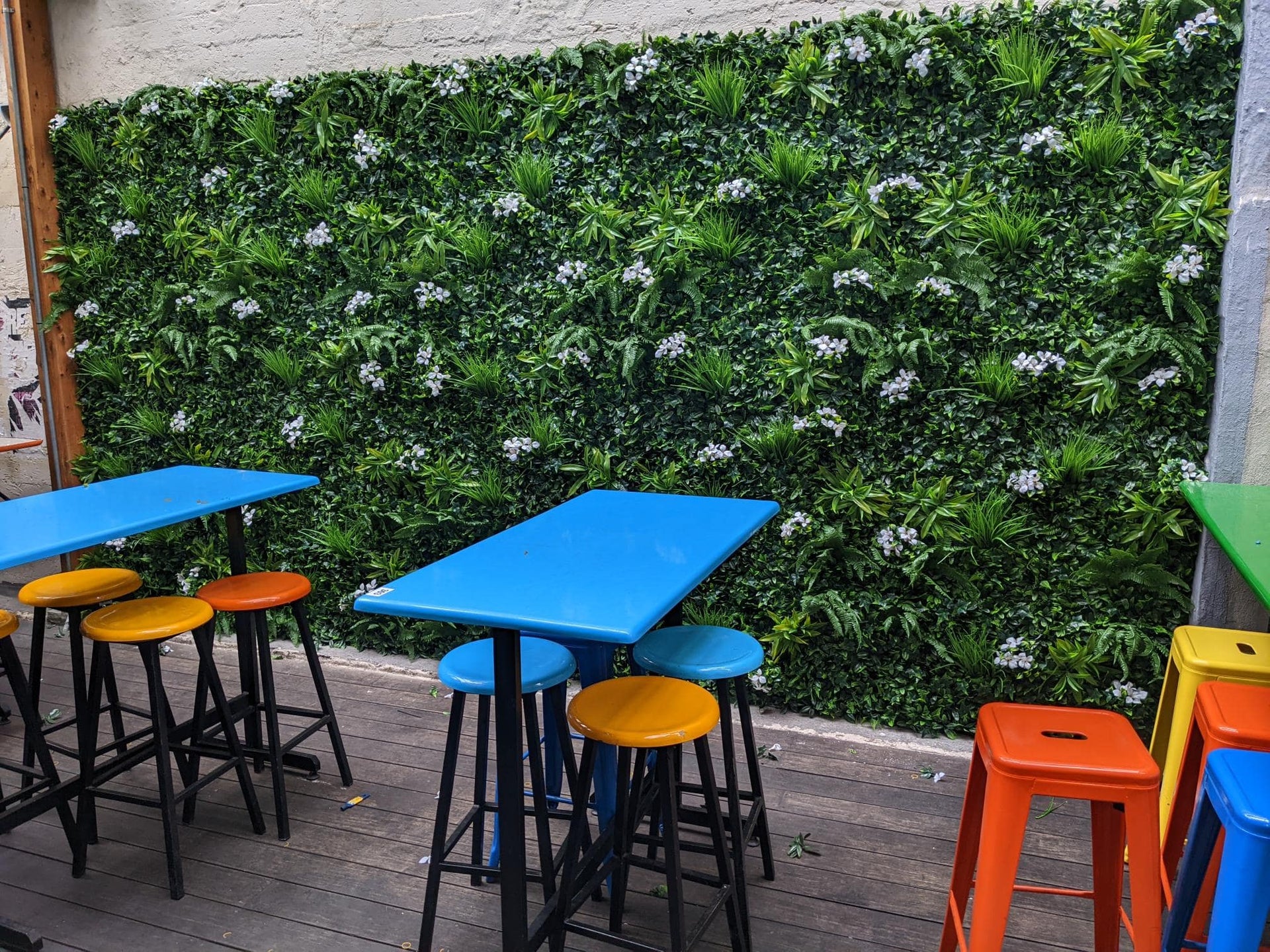 Snowy White Artificial Vertical Garden Green Wall Panel 40×40in 11 SQ FT – UV Resistant – Commercial Grade