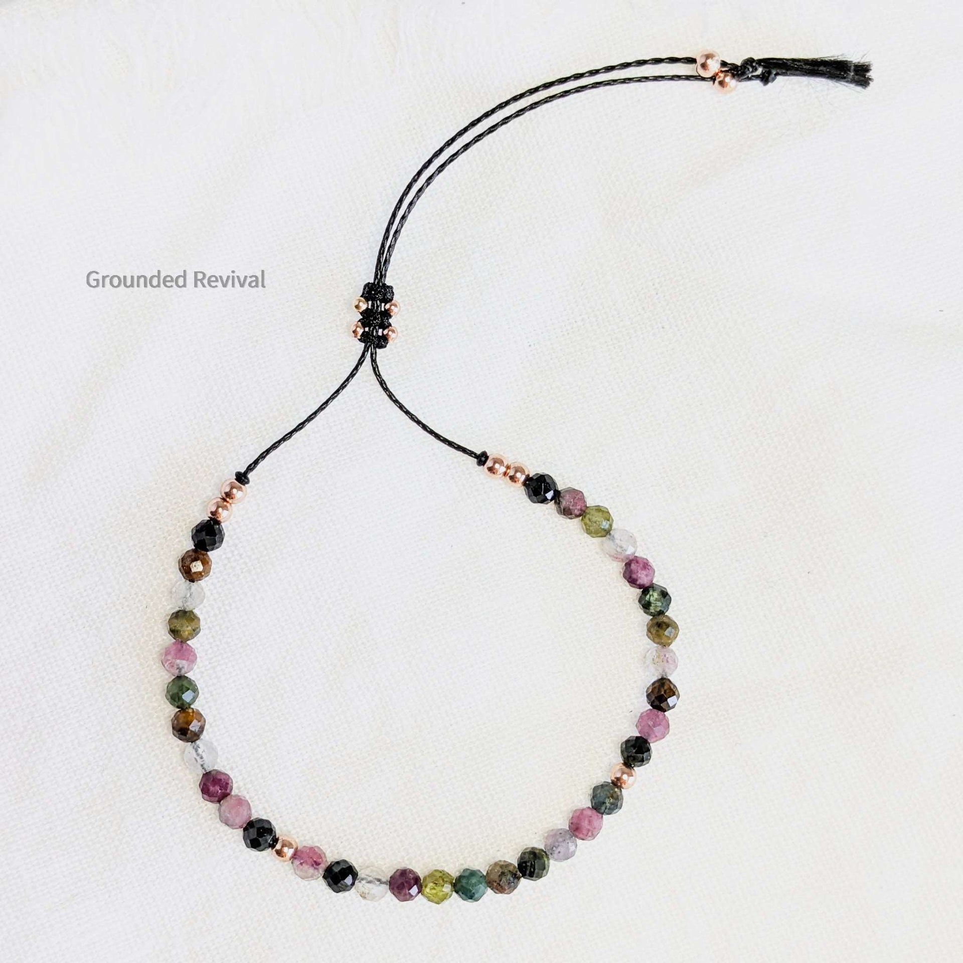 Tourmaline Tassel Tasbih Bracelet | Women's Misbaha - 33 Beads, 4mm