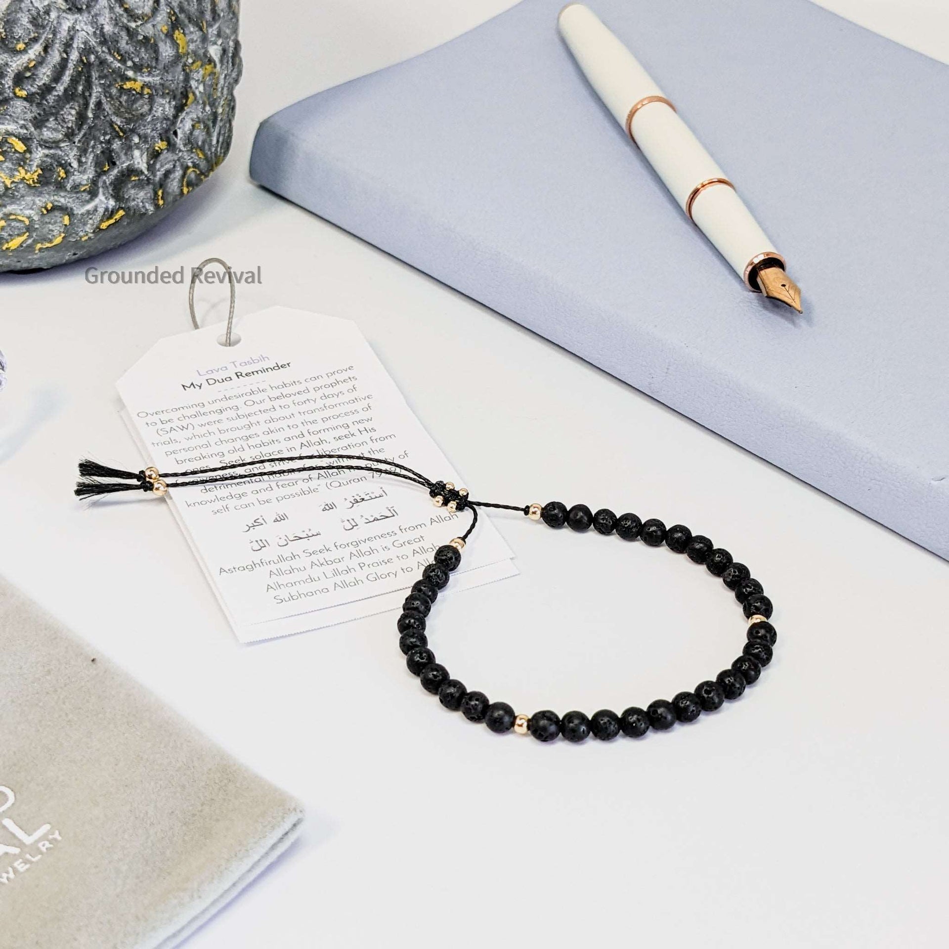 Lava Tassel Tasbih Bracelet | Women's Misbaha - 33 Beads, 4mm