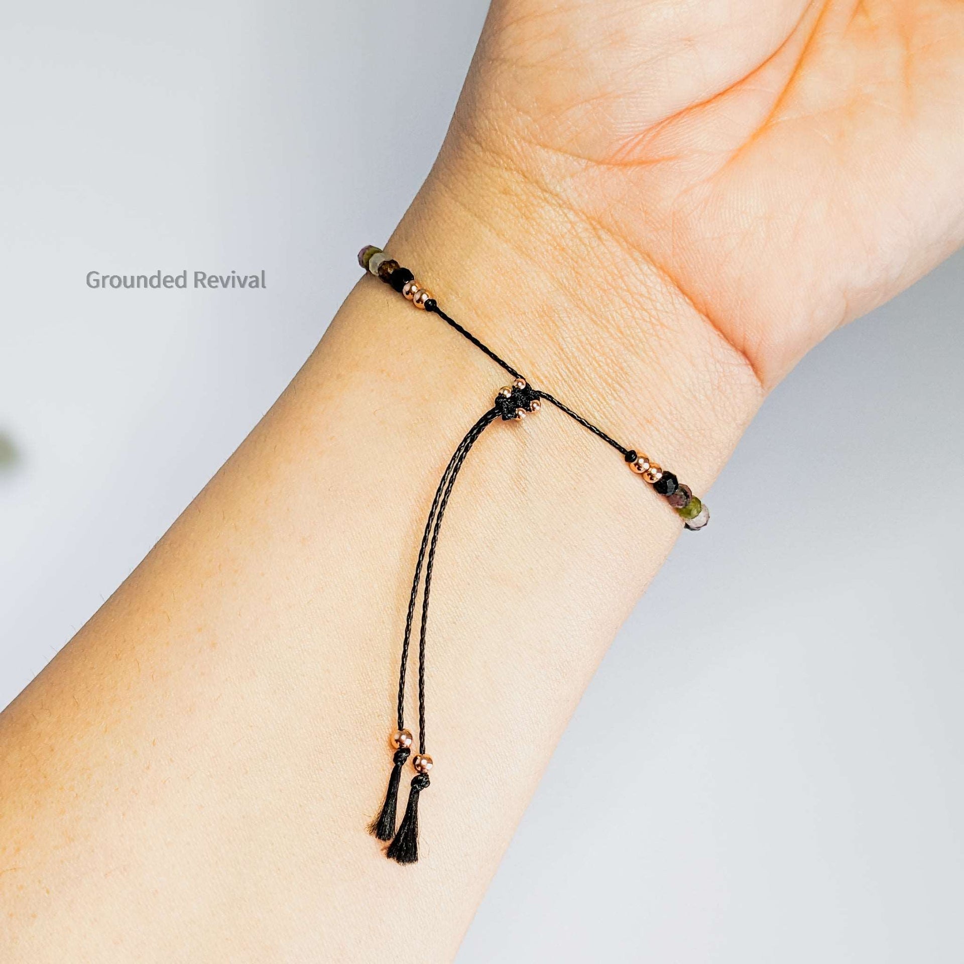 Tourmaline Tassel Tasbih Bracelet | Women's Misbaha - 33 Beads, 4mm