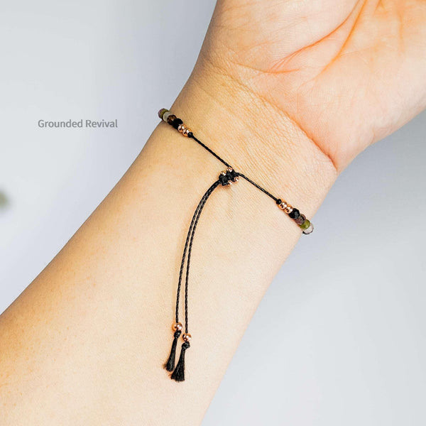 Tourmaline Tassel Tasbih Bracelet | Women's Misbaha - 33 Beads, 4mm