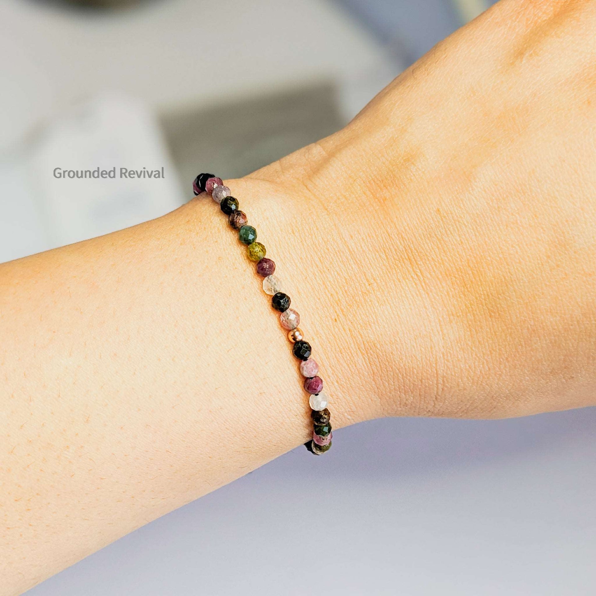 Tourmaline Tassel Tasbih Bracelet | Women's Misbaha - 33 Beads, 4mm