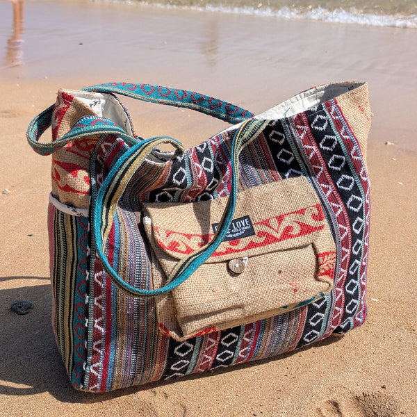 Recycled Travel Tote Mumbai Rice Love