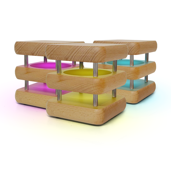 Mini Square Mid-Century Design Natural Friendship Lamp – Compact Retro Wi-Fi Touch Lamp for Connection