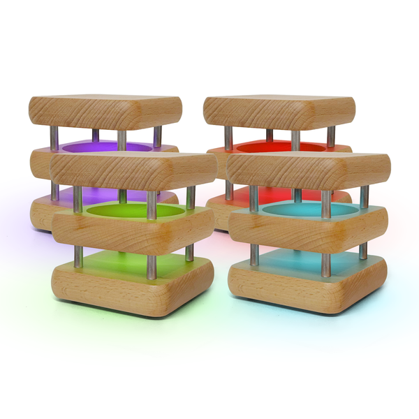 Mini Square Mid-Century Design Natural Friendship Lamp – Compact Retro Wi-Fi Touch Lamp for Connection