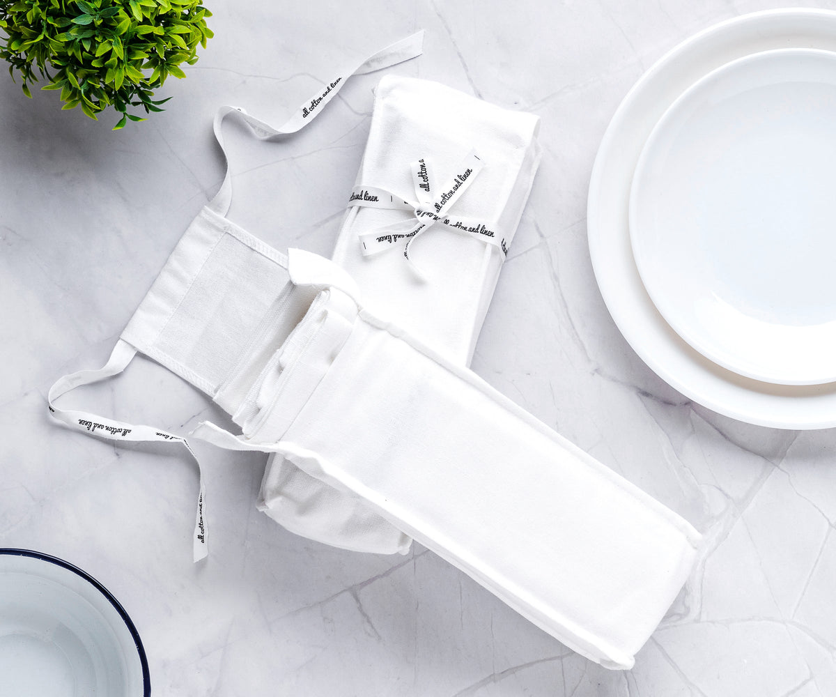 White Cloth Napkins - Diamond Embroidered Napkins