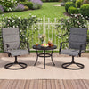 Padded Patio Swivel Chairs Set of 2 Ergonomic Outdoor Dining Chairs with Breathable Fabric-Gray