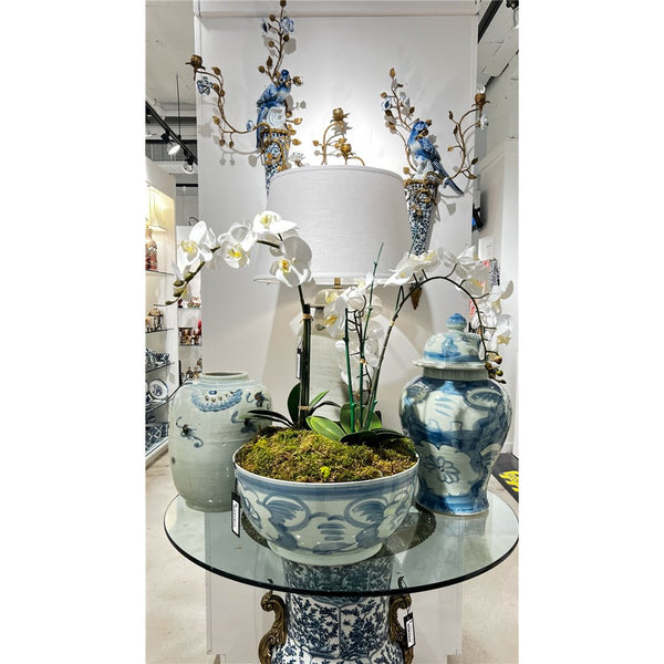 Pair Blue and White Wall Hanging Candle Stick