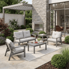 Corex HDPE Outdoor Sectional Sofa, 7-Piece - Gray