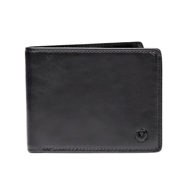 A Black, closed bifold leather wallet with the Paragon VN500 brand logo visible on the bottom right.