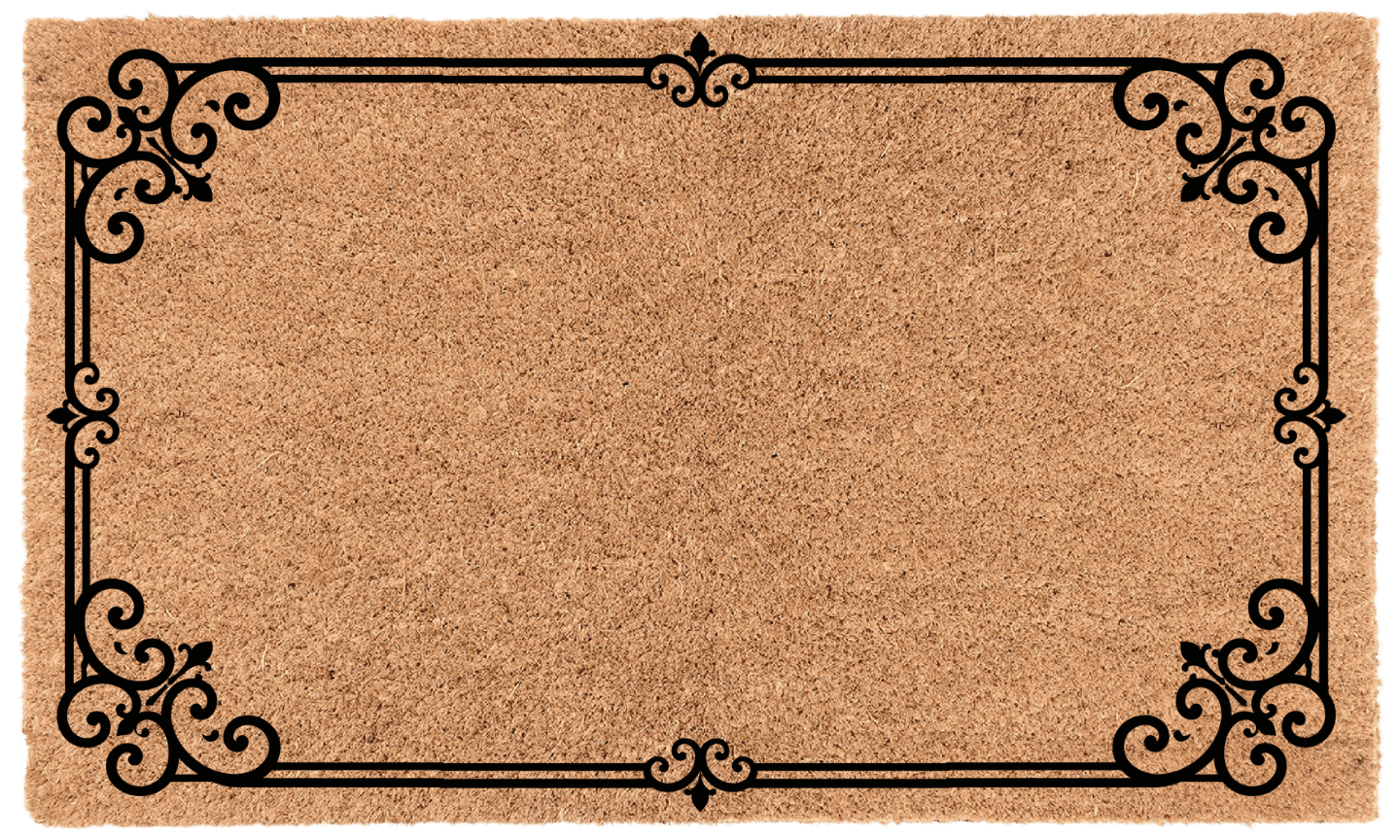 Parisian Ironwork Border Personalized Coir Mat