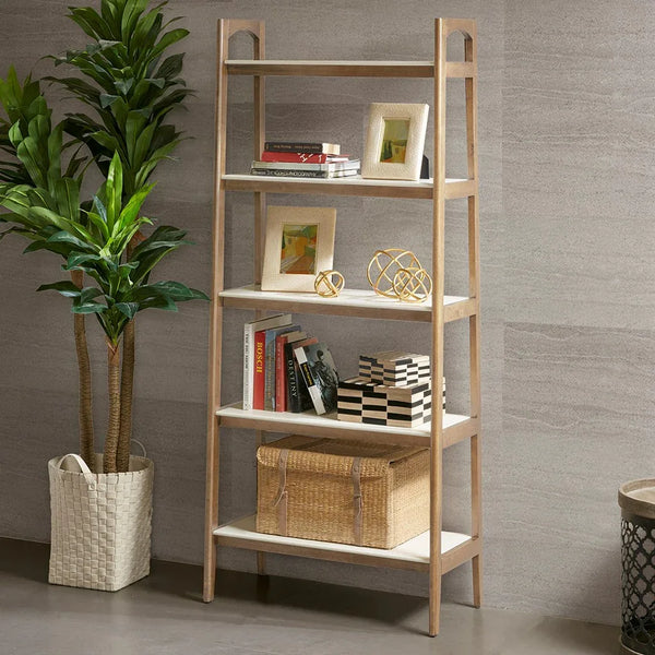 Parker Off-White/Natural Shelf Bookcase by Madison Park - Gifts for You 'n Me