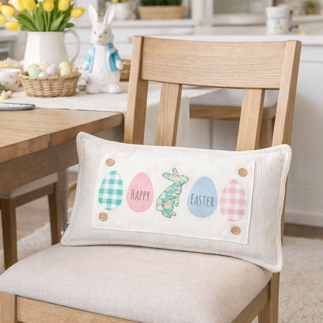 PANEL ONLY: RECTANGLE Spring, Pastel, Bunny, Buffalo Check, Gingham; PASTEL EGGS