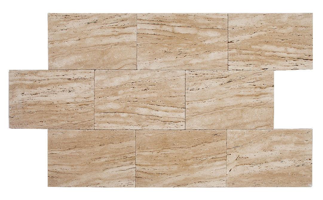 Patara Beige Vein-cut Tumbled Travertine Pavers 16