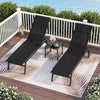 Patio Chaise Lounge Chair with Wheels and 6-Level Adjustable Backrest Set of 2
