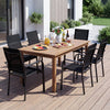 Patio Dining Chairs Set of 2/4/6 Stackable Outdoor Armchairs with Metal Frame-Set of 2