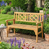 Patio Foldable Bench with Curved Backrest and Armrest