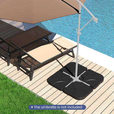 20 Inch Patio Offset Water Filled Plate Umbrella Base Sand-Black