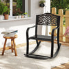 Patio Rocking Chair with Footrest and Curved Armrests-Brown