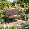 Patio Sun-Proof Rattan Loveseat with Soft Sponge Seat-Brown