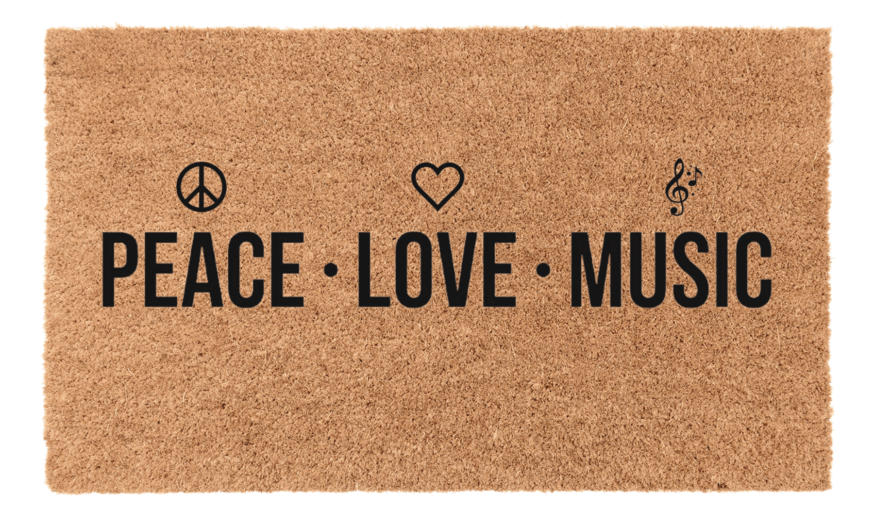 Peace Love Music Coir Mat