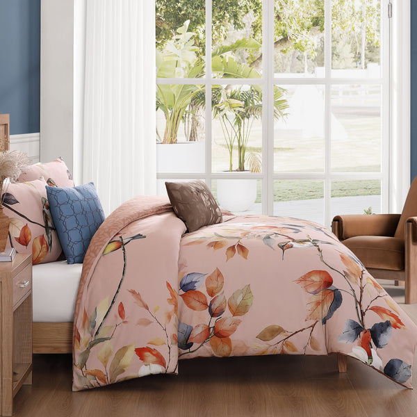 Bebejan Peachy Dogwood 5 Piece Reversible Comforter Set