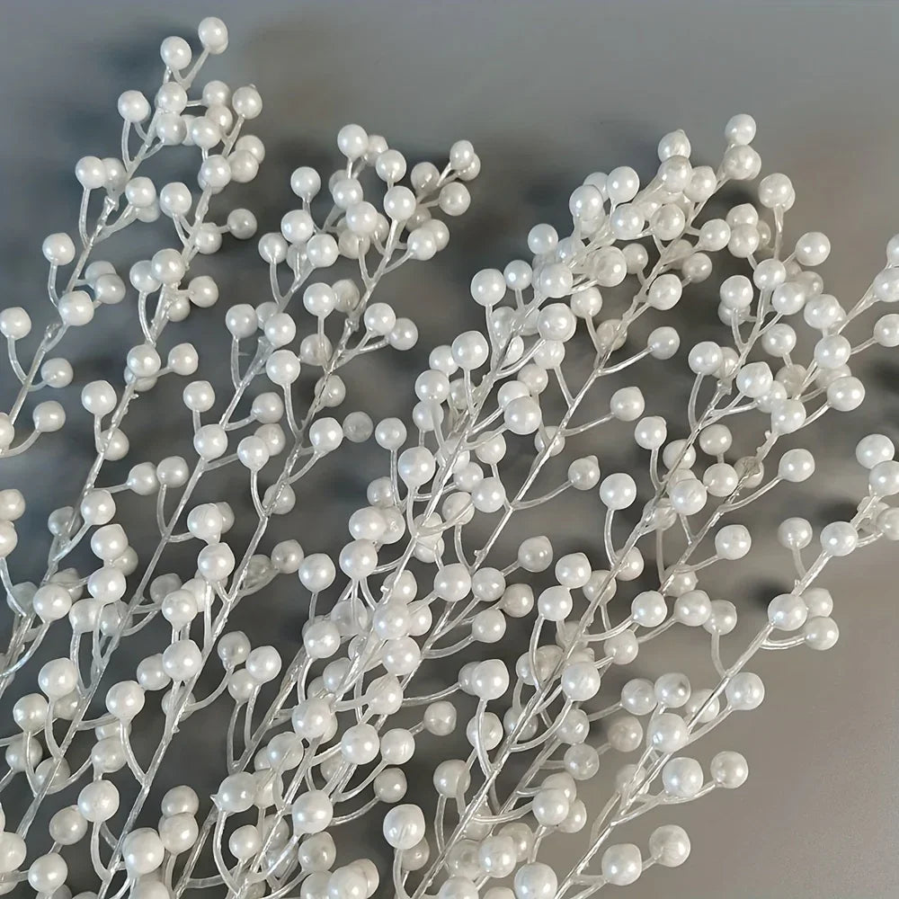 Pearl Berry Stems 10-Pack - Faux Berries for Holiday Decor