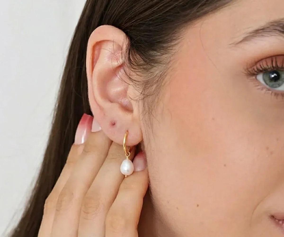 Pearl Hoop Earrings