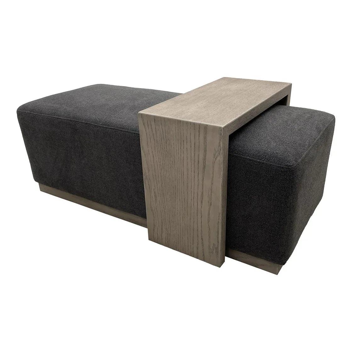Peggy Bench/Cocktail Ottoman With Table - Dark Grey - Gifts for You 'n Me