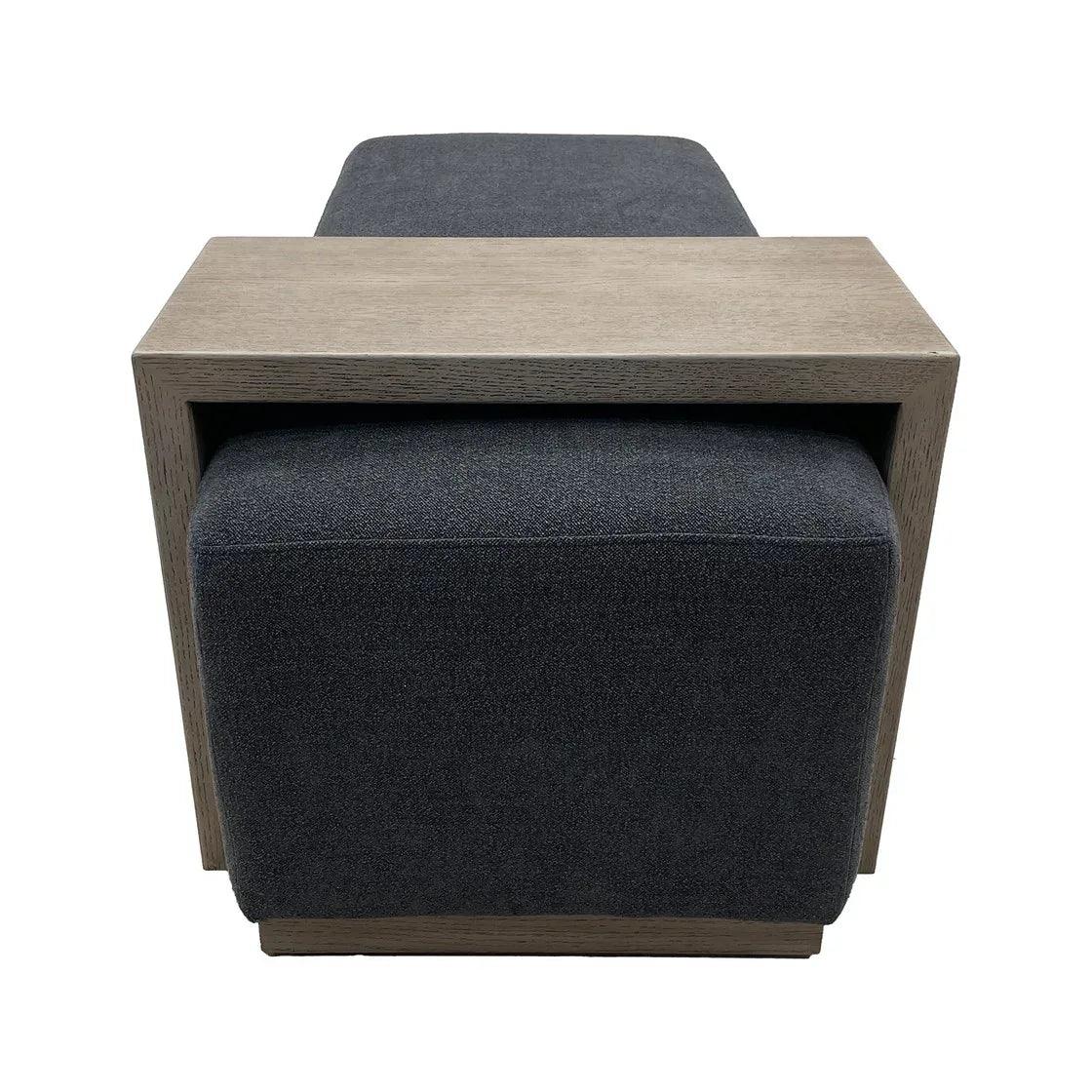 Peggy Bench/Cocktail Ottoman With Table - Dark Grey - Gifts for You 'n Me