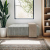 Peggy Bench/Cocktail Ottoman With Table - Stripe/Multi