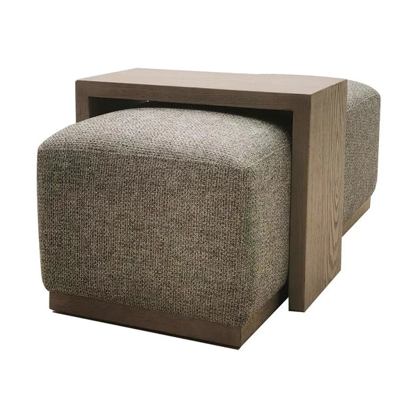 Peggy Bench/Cocktail Ottoman With Table - Tweed/Multi - Gifts for You 'n Me