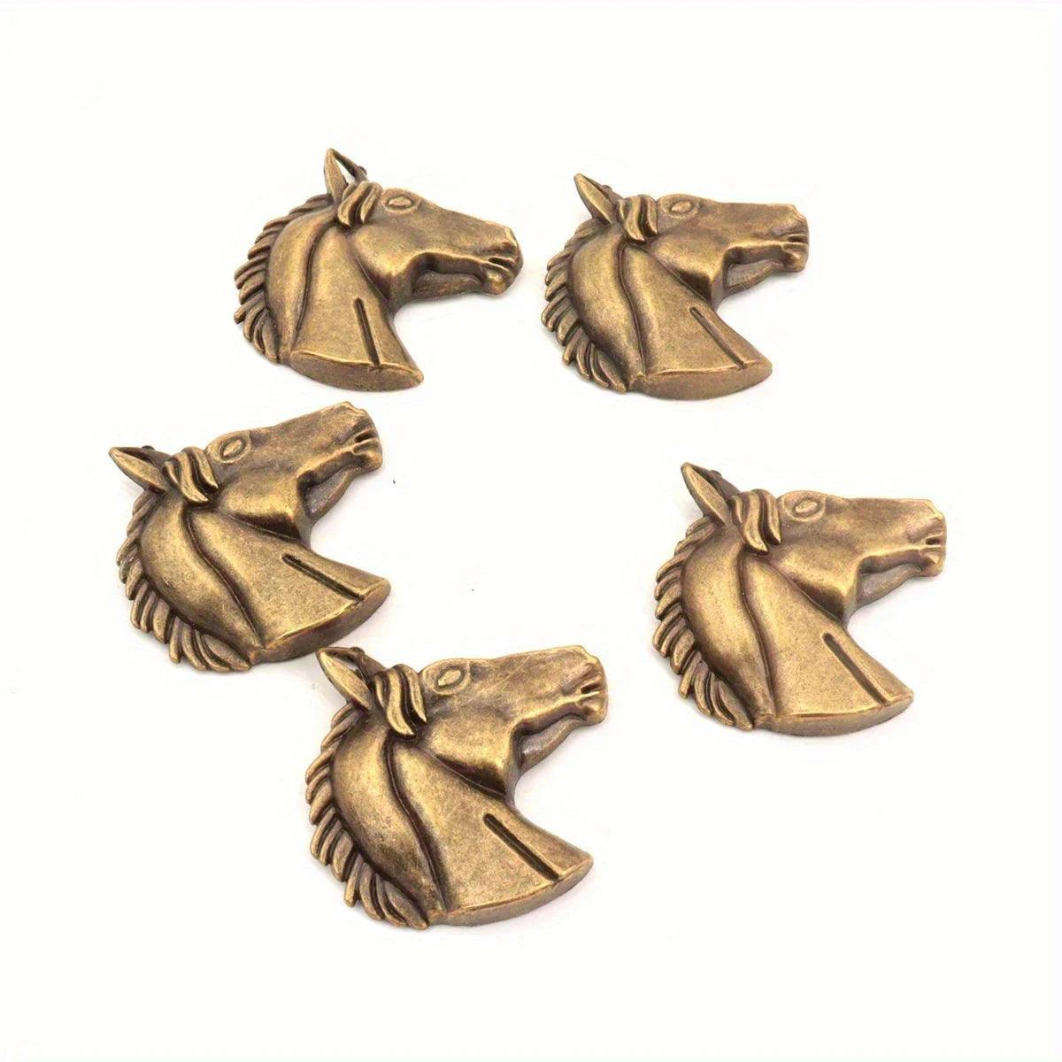 Pendant - Aged Metal Horse Head 5.1CM