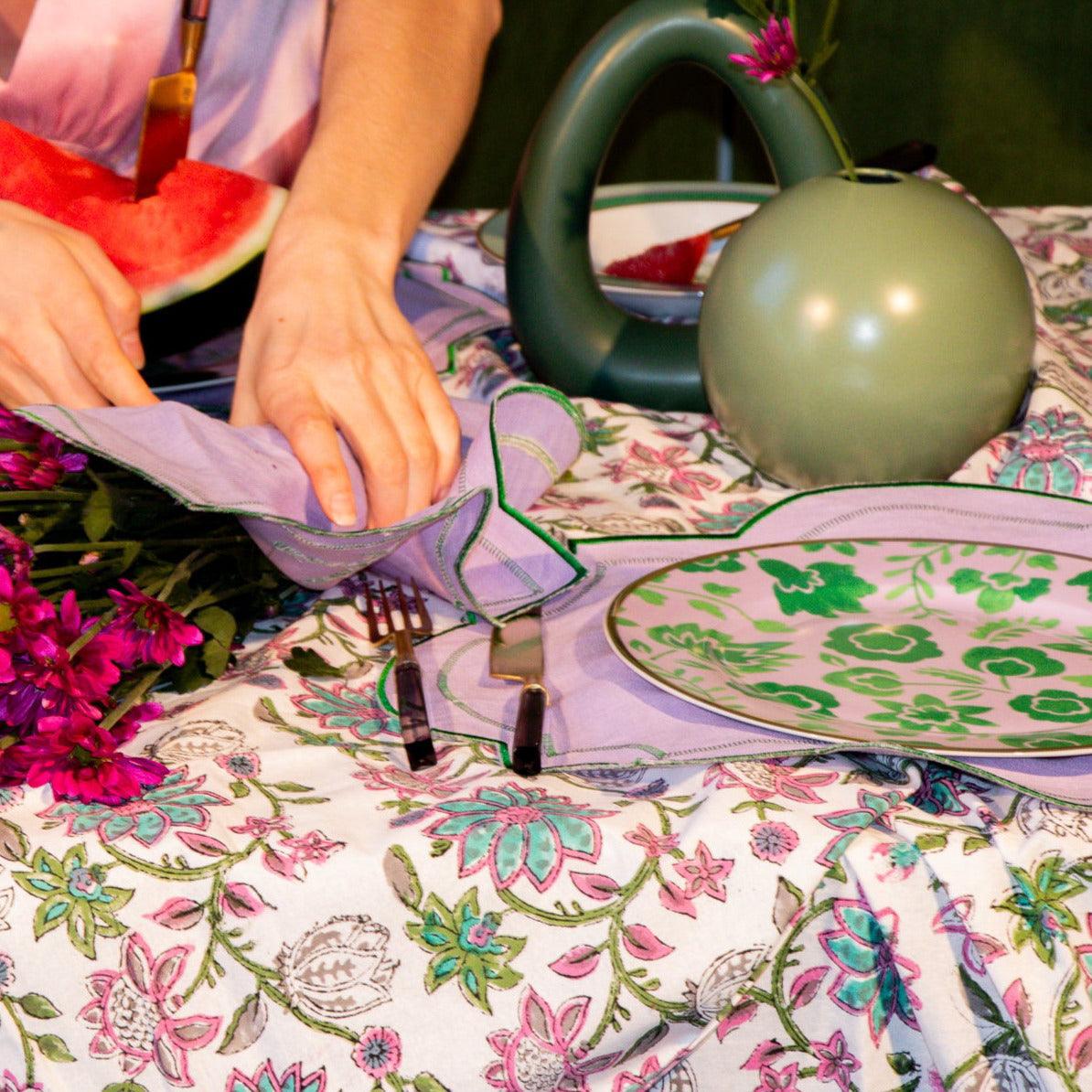 Pendula Petunia Organic Cotton Tablecloth