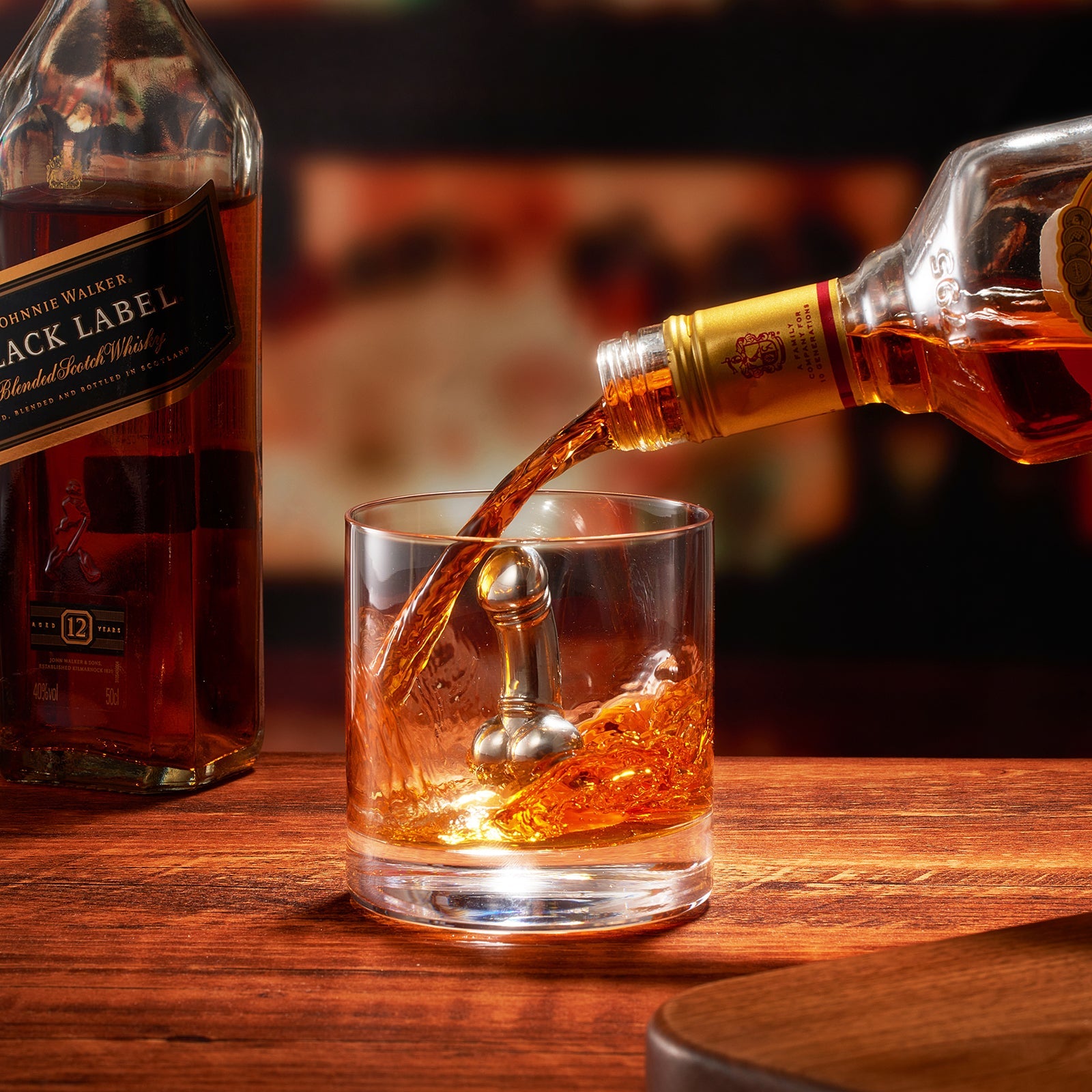 Unique Whiskey & Wine Chiller - Funny Liquor Ice Chilling Suction Cup, Beverage Cooler, Peni Shaped Gag Gift For Whiskey, Bourbon, Tequila, Vodka Lover, Reusable Stainless Steel - Just Freeze It!