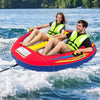 1 or 2 Person Inflatable Towable Tube for Boating with Drainage