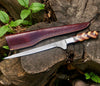 Handmade Damascus Fillet Knife 8” – Rosewood & Olive Wood Handle + Leather Sheath