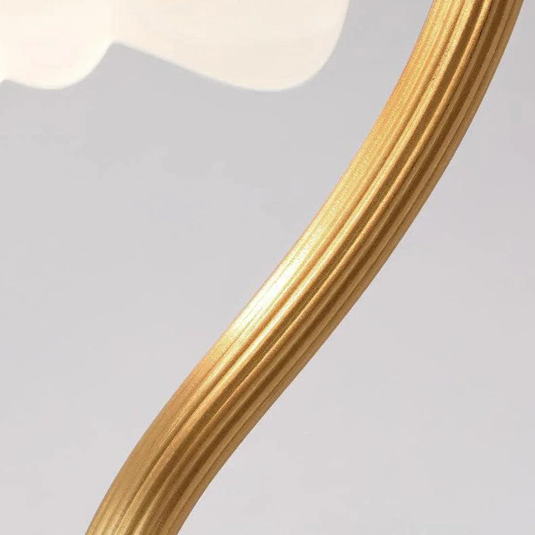 Brass Glass Petal Table Lamp E26 Dimmable 16.5