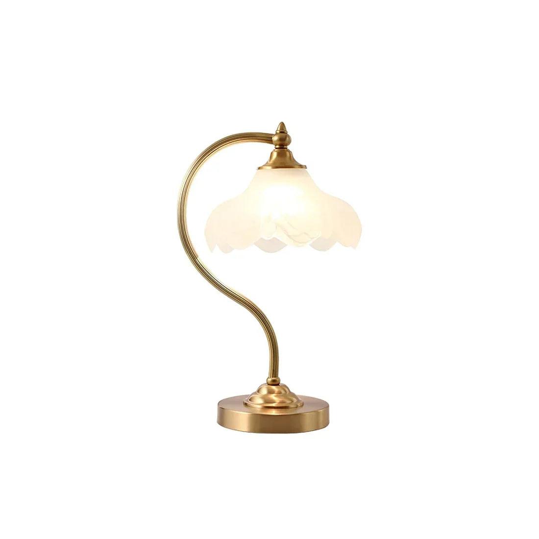 Brass Glass Petal Table Lamp E26 Dimmable 16.5