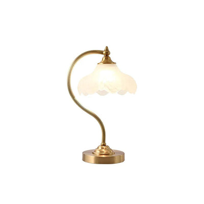 Brass Glass Petal Table Lamp E26 Dimmable 16.5